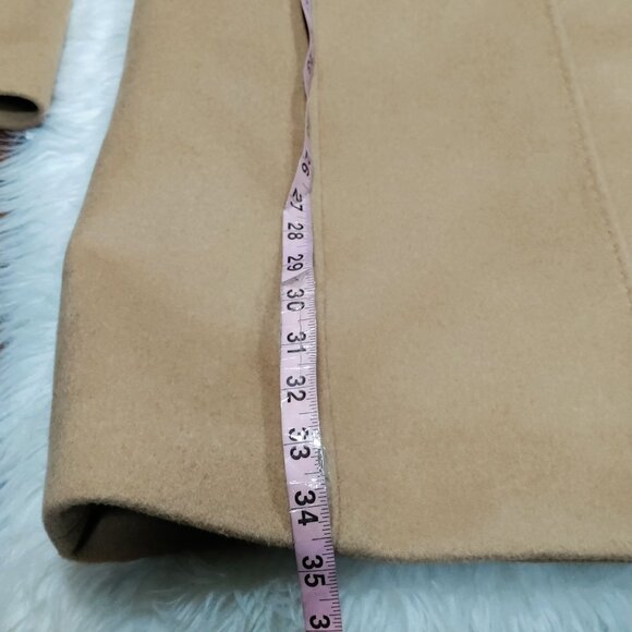 Brooks Brothers Wool Blend Camel Colored Fully Lined Long Overcoat Size 2 - Picture 15 of 15